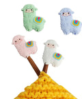 4 Piece Silicone Knitting Needle Stoppers Cartoon Animal Protectors Cute Letters End Caps Cool Colorful Cube Knitting Accessories