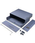 Rock Solid Abs Plastic Junction Box For Electrical Work Tough Gray 10 04 By 7 48 By 3 15 Inch Enclosure Case with accessories.