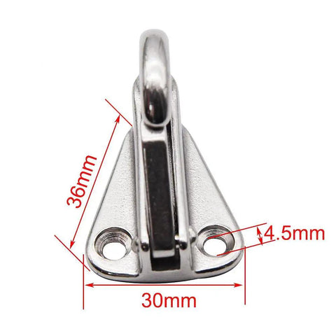 Spring Snap Attach Rope Hook in 316 Stainless Steel for Fender Points and Mooring, view of dimensions and design