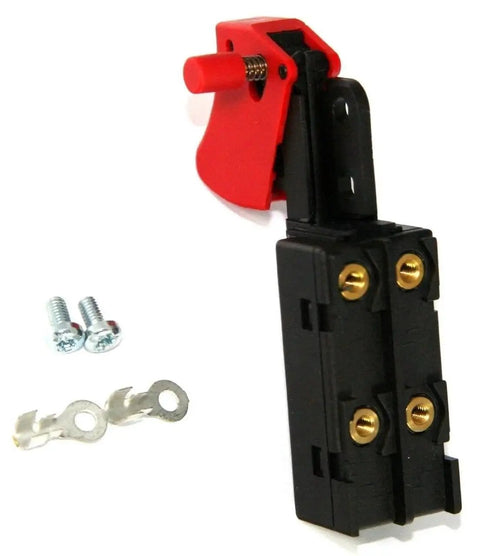 Hella Reliable Toggle Sander Switch Replacement Covers All 352 And 352VS Tool Types For Power Tools Includes Easy Install Guide. Red toggle switch with black housing and installation screws.