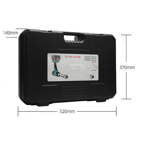 Heavy Duty Electric Wire Stripper And Cutter Peeling Tool With Lithium Battery For Copper Cable Stripping Length Adjustment Soft Grip Handle in black carrying case.