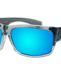 Wraparound Safety Shades With Polarized Ice Blue Mirrored Lenses And Plush Foam Seals For A Non Slip Comfort Fit Lightweight Heavy Duty Work Eyewear.