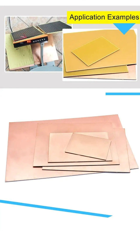 15 Pcs Single Sided Copper Clad Laminate PCB Boards Bakelite 200mm By 200mm By 1.5mm For DIY Prototyping Projects, shown in layers