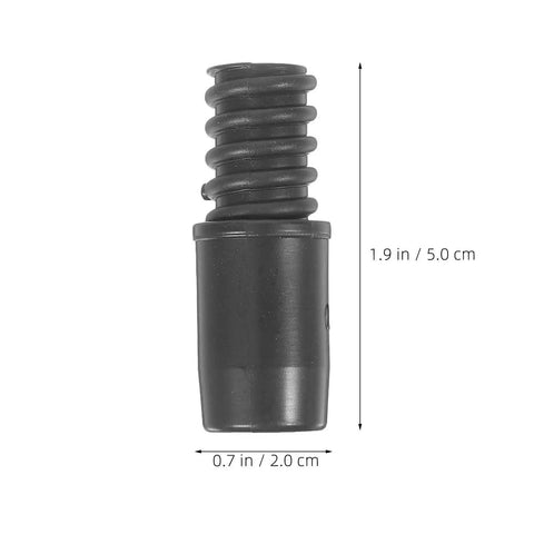 Solid Black Plastic Threaded Handle Tip Adapters For Brooms and Mops Fix Broken Ends Secure Rivet Install Heavy Duty Cleaning Tool Repair Kit, 1.9 in x 0.7 in
