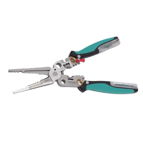 Licavey 23 In 1 Multifunctional Wire Stripper Pliers With Detachable Non Contact Voltage Tester for Electrical Work, steel with ergonomic grips.