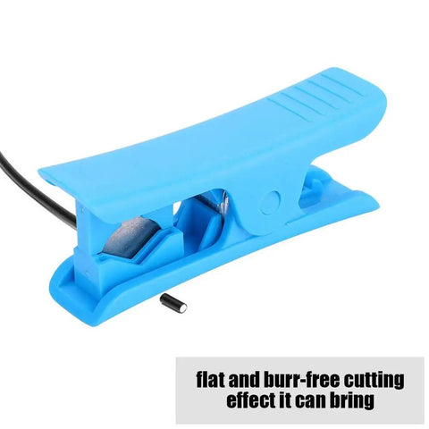 Portable MTB Hydraulic Brake Line Cutter For Bike Disc Brakes, Precise Oil Tube Cutter in blue ABS body with cutting blade visible