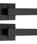 Pack Of 2 Black Dummy Door Levers For Closets And French Doors Square NonTurning Pull Handles Surface Mounted Easy Install SingleSide Operation Matte Finish Durable Build For Interior Doors, square black dummy levers