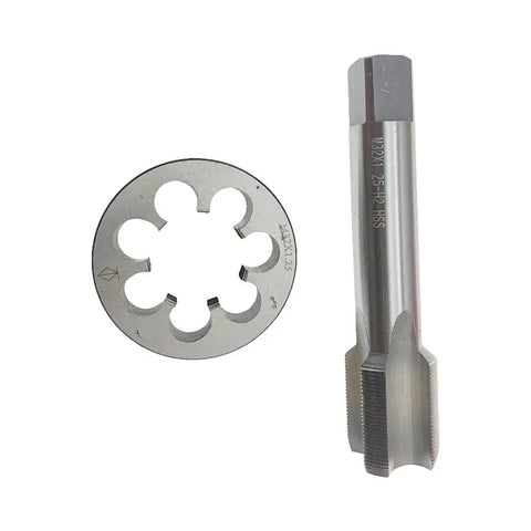 M32x1.25 Thread Tap and Die Set Right Hand RH Cutting for Metal, Heavy Duty Precision, Straight Fluted, Includes One Piece