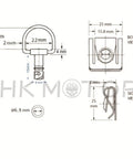 Dzus Quarter Turn Quick Release Fairing Fasteners For Motorcycles With 19mm Pins And 15mm D Ring Bolts diagram