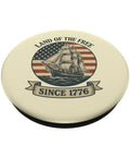 Patriotic 4th Of July Sailboat Flag Pop Grip Adhesive Phone Holder With Vintage American Flag Design And Freedom Pride For Everyday Use