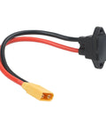 High Performance Xt60 Male To 3 Pin Power Socket Adapter With Nickel Plated Brass Contacts, red and black wires, for electric bikes and drones.