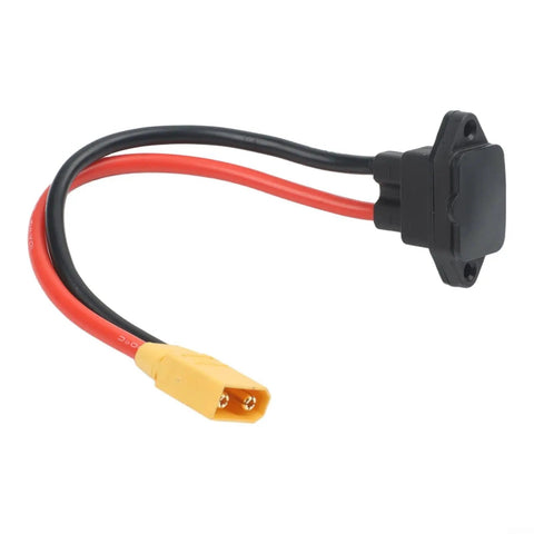 High Performance Xt60 Male To 3 Pin Power Socket Adapter With Nickel Plated Brass Contacts, red and black wires, for electric bikes and drones.