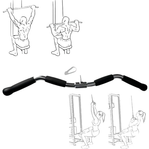 29 Inch Revolving Lat Pulldown Bar With Rubber Grip For Cable Machines, Straight Bar For Lat Pulldown Curl Tricep Press Down