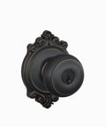 Georgian Keyed Entry Knob In Aged Bronze From Brookshire Collection Easy Install Fits Standard Door Preps Durable Exterior Lock With Classic Front Door Vibe