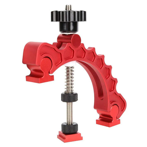 Heavy Duty Aluminum T Track Clamp For Woodworking with Quick Acting Hold Down and Adjustable T Slot in red aluminum