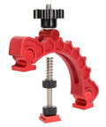 Heavy Duty Aluminum T Track Clamp For Woodworking, Quick Acting Hold Down Clamp with Adjustable T Slot, pivot points, and red press rod