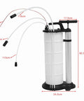 Slick Hand Pump For Quick Fluid Transfer! 9L manual extraction tool with multiple hoses for draining engine fluid effectively.