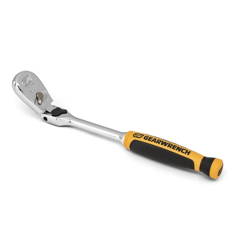 Automotive 90 Tooth Locking Flex Head Ratchet Set With 4 Degree Swing And Teardrop Low Profile Head Flush On Off Switch