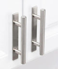 Self Adhesive Door Handle Pulls 2 Pack Aluminum Alloy Brushed Silver 150x25mm Sliding Door Handles For Cabinets Gates Garden Sheds No Drill Install Durable Water Resistant Easy Grip on white cabinet door