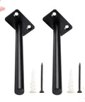 Two Pack Dope Heavy Duty Black Hidden Shelf Brackets For Wall Mounted Floating Shelves Made Of Stainless Steel with screws