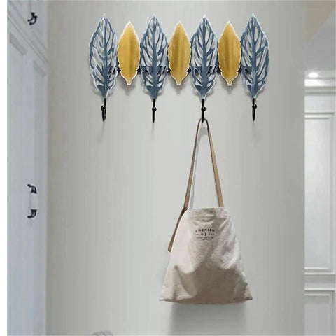Big Letter Wall Mount Coat Hook Heavy Duty Entryway Key Organizer Sturdy Home Storage Rack With Durable Matte Finish, leaf design