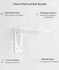 Heavy Duty Triangular Steel Shelf Bracket For Floating Shelves And Desks, Cold Rolled Steel, 2 Inch Depth, Stabilizes Load, 1 Pc