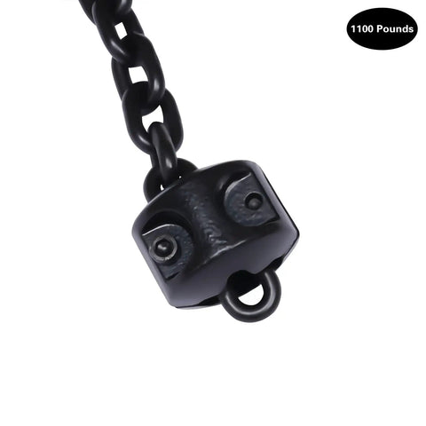 Close-up of the steel hook and chain of the Heavy Duty Electric Chain Hoist 1100 Lb Capacity for secure lifting.