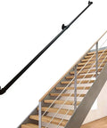 Industrial Water Pipe Stair Handrail Heavy Duty Wrought Iron Banister With Locking Brackets Straightforward Wall Mount for stairs