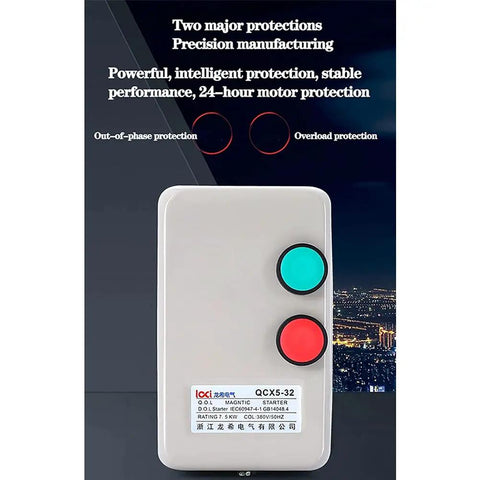 Plug And Play Magnetic Motor Starter For 5HP 220 240V Motors Compatible With Single Phase Or 3 Phase Setups, front view