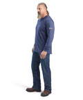 FR Air Service T Shirt Sage Heather Long Sleeve Crew Neck Tee with durable lightweight comfort, flame resistant fabric