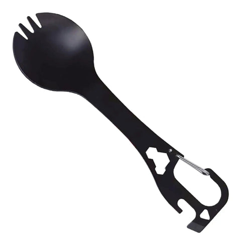 5 In 1 Stainless Steel Spork Fork Spoon Combo With Can Bottle Opener For Outdoor Picnics Hiking Travel Camping Utensils
