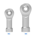 Twelve Piece M3 And M4 Fisheye Ball Bearings Rod End Joints With Female Threads, silver steel construction, ergonomic design.