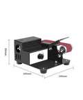 Heavy Duty Pneumatic Mini Belt Sander And Air Powered Belt Grinder For Deburring Collision Repair Lightweight Handheld Finisher with dimensions visible.