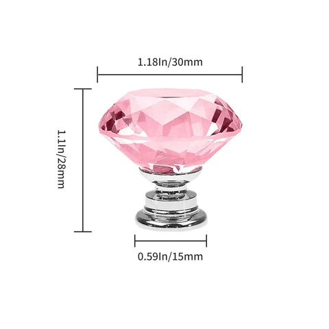 12 Pack Vibrant Pink Crystal Drawer Knobs Smooth Diamond Polish Tough Aluminum Core Fast Install Cabinet Swap For That Fresh Dresser Glow Up Modern Home Decor Built Different Style