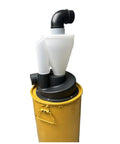 2.5 Inch Woodworking Dual Filtration Cyclone Dust Collector With Beefy Turbocharged Suction for workshop use, side view