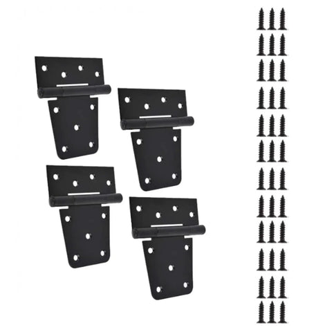 Beefed Up Heavy Duty Door Hinge Replacement Kit, 4 Pcs, Rust Resistant Iron Hinges with screws for garden gates and fences