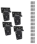 4 Pack Folding Garden Gate Hinges Heavy Duty Door Hinges For Wood Shed Barn Fence Gate Swing, shown with install screws