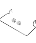 Stainless Steel Camping Hanging Rack With Adjustable Mounting Bracket, paper towel holder, parts shown disassembled
