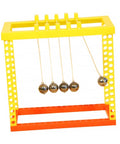 Newton's Cradle Desk Toy Set For Science Nerds And Curious Minds, Classic Pendulum Balance Balls Fidget Gizmo, plastic frame