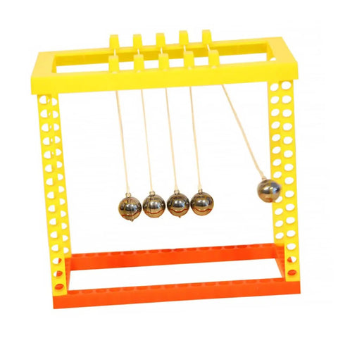 Newton's Cradle Desk Toy Set For Science Nerds And Curious Minds, Classic Pendulum Balance Balls Fidget Gizmo, plastic frame