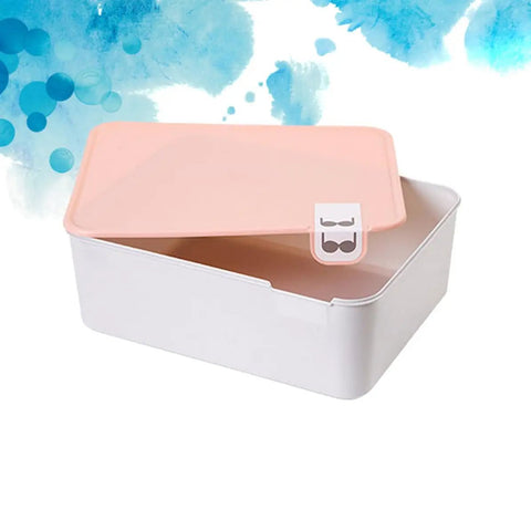 Sweet Hot Pink PP Underwear Storage Bin With Write On Lid shows open container for organizing lingerie, socks, and small items.