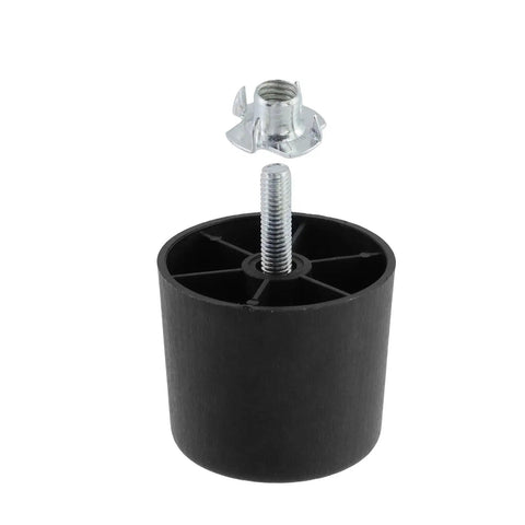 Round Black Sofa Legs Set 8 Premium Plastic Couch Legs With 8 Four Claw T Nuts No Fuss DIY Easy Install for furniture