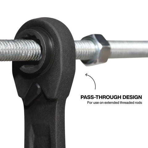 4 In 1 Reversible Ratchet Wrench With Box Wrench, SAE Sizes 1/4, 5/16, 3/8, 7/16 Inch, 90 Tooth Ratchet, Pass Through Design