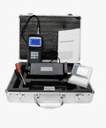 Portable Digital Roughness Meter Profilometer for on-site testing in a compact case, measuring Ra Rz Rq Rt surface roughness.