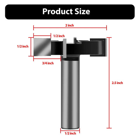 CNC Spoilboard Surfacing Router Bit Half Inch Shank Two Inch Cutting Diameter Four Wing Planer Bit For Slab Flattening