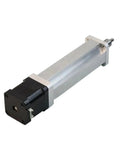 High Octane Heavy Duty Nema 17 And 23 Captive Linear Actuator Stepper Motor Electric Cylinder side view with silver housing.