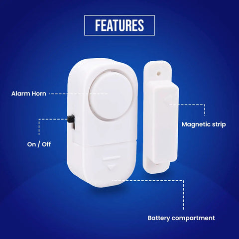 Piercing Alarm Home Security System 4 Pack Magnetic Sensor Easy To Install No Wires No Tools Required Protects Doors Windows Cabinets Gates And More Keeps Your Family Safe