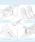 Clear 12 Pack Large Balloon Arch Clips Set For Backdrops And Crafts Transparent Three And A Half Inch Heavy Duty Spring Clamps
