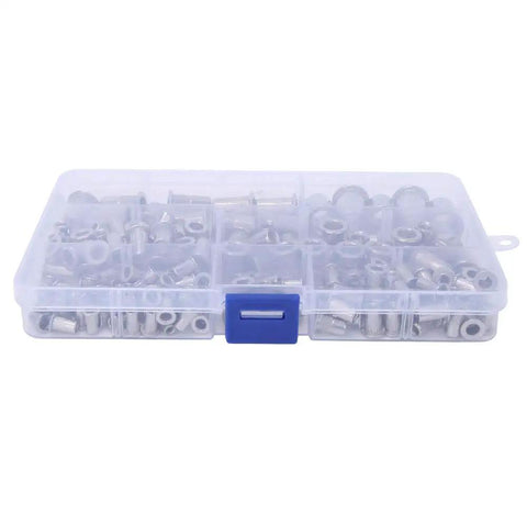 165 Pcs Rivet Nut Kit Stainless Steel 304 Pull Rivet Nuts For Auto, Metalworking, And DIY Repairs Heavy Duty High Load Capacity Surface Friendly Easy Install, Pro Grade Versatile Set For Projects in plastic organizer case