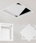 Dead Simple Drop In Ceiling Access Panel 15X18 Inches Waterproof Aluminum White, top view showing sleek flush design.